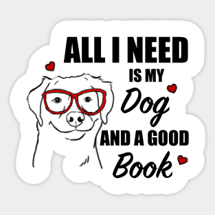 Dog Lover, Book Lover, Dogs and Books Sticker